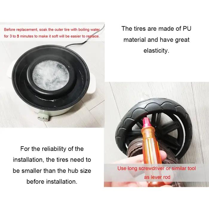 Pneu de poussette remplacement Jane Muum - Roue avant arrière PU sans chambre - Accessoire buggy bébé