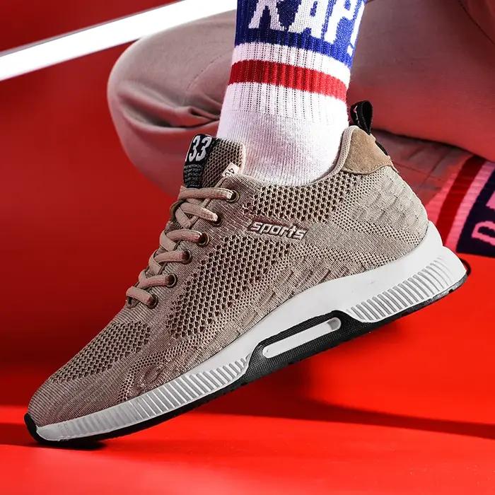 Chaussures de sport respirantes à talon compensé invisible pour hommes, hauteur accrue de 6-8 cm