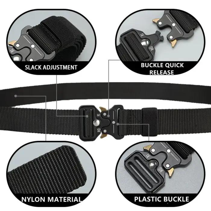 Ceinture tactique de chasse en plein air pour hommes, boucle multifonctionnelle en Nylon, ceinture e