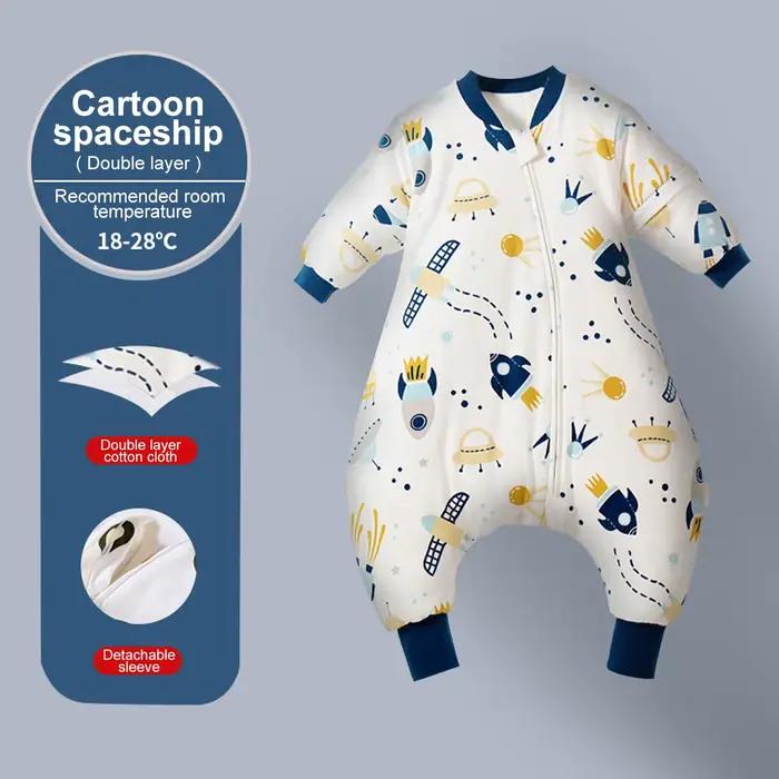 Gigoteuse à jambes fendues dessin animé - Sac de couchage enfants manches amovibles automne hiver 2025