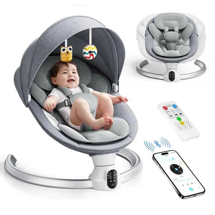 Chaise vide-bébé Bluetooth électrique 5 vitesses avec télécommande et applications musicales pour bébé