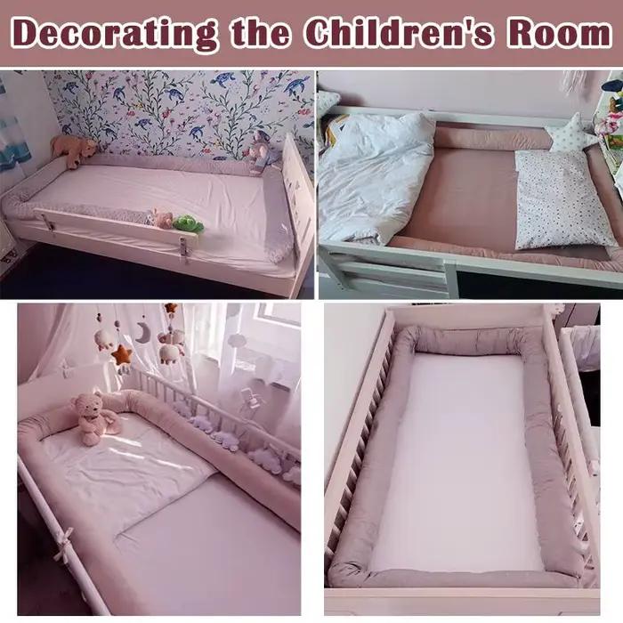 Coussin pare-chocs bébé 2m de long protection berceau hauteur 8cm confort hypoallergénique chambre bébé sécurité décoration literie nouveau-né jeunes enfants