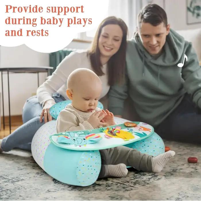 Siège Gonflable Bébé Assis Avec Jouets Sensoriels Canapé Peluche Douce Support Arrière Occasions Spéciales Pour Tous Petits
