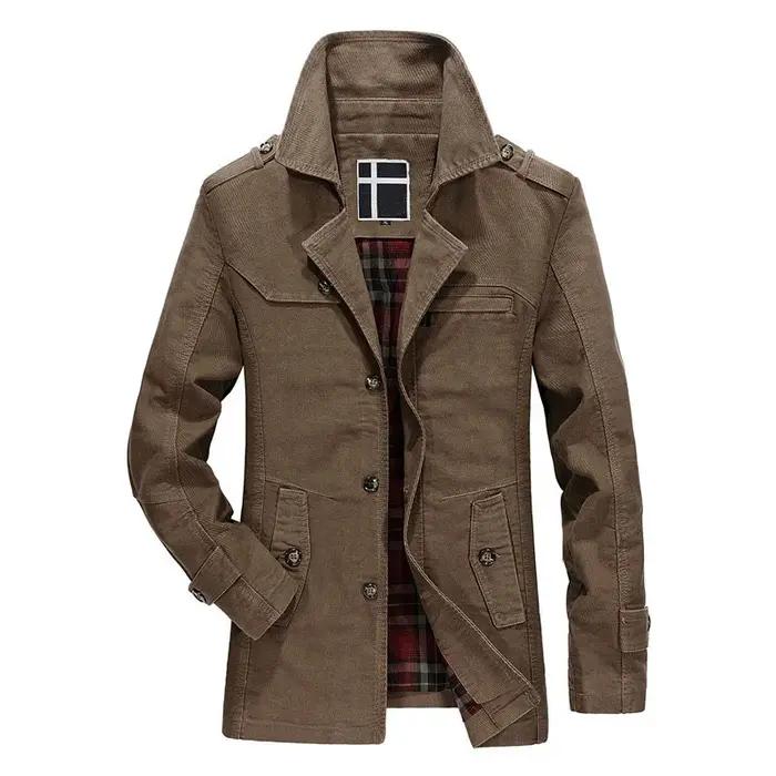 Haute qualité hommes Trench Coat mode solide pur coton mince décontracté hommes vêtements homme coup