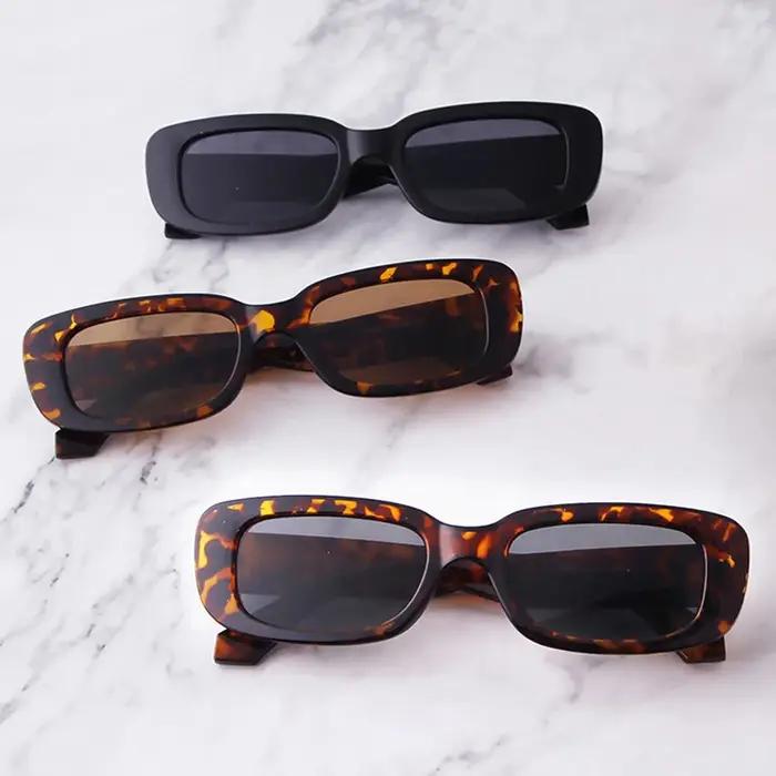 28 pièces petit modèle rectangulaire lunettes de soleil pour femmes Vintage marque concepteur carré