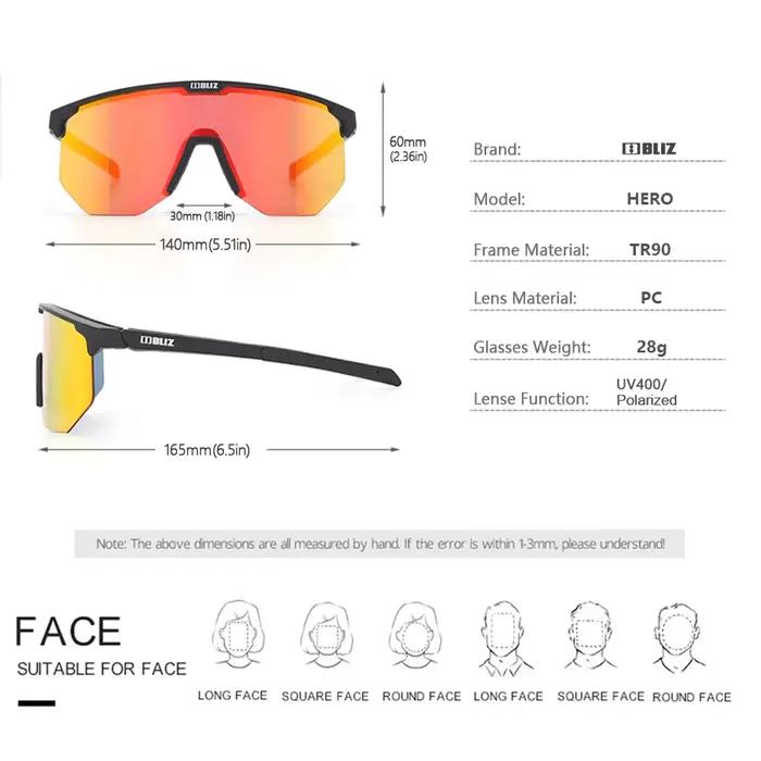 Lunettes de cyclisme B BLIZ Hero, anti-vent, polarisées, pour hommes et femmes, pour le VTT, la rand