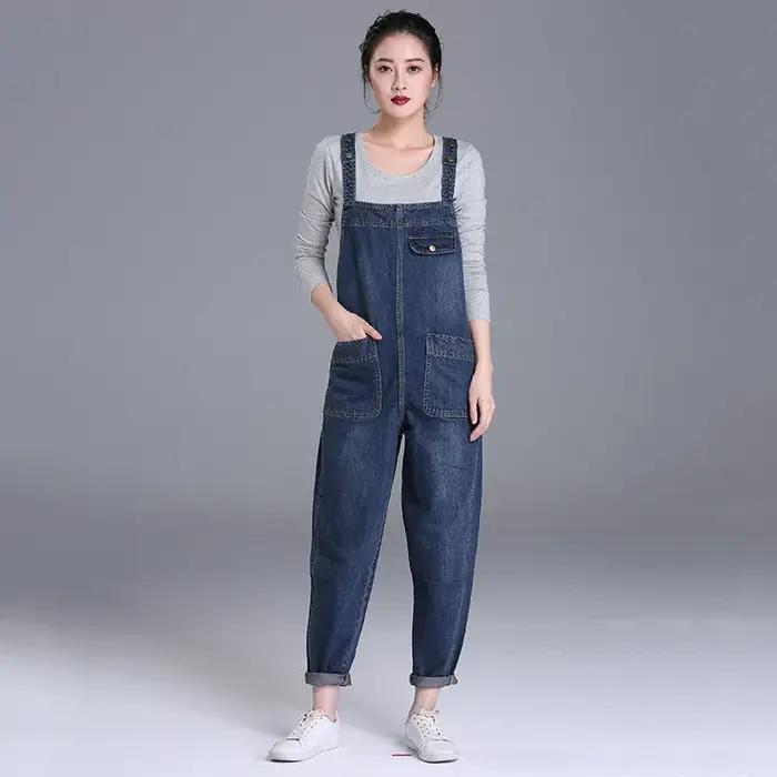 Denim vêtements de maternité ample décontracté femme femmes pantalon jarretelles combinaisons salope