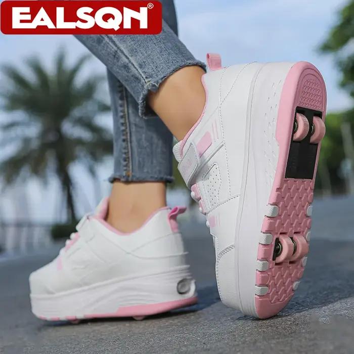 Patins à roulettes ultra-légers à 4 roues pour enfants, garçons et filles, roues amovibles, baskets