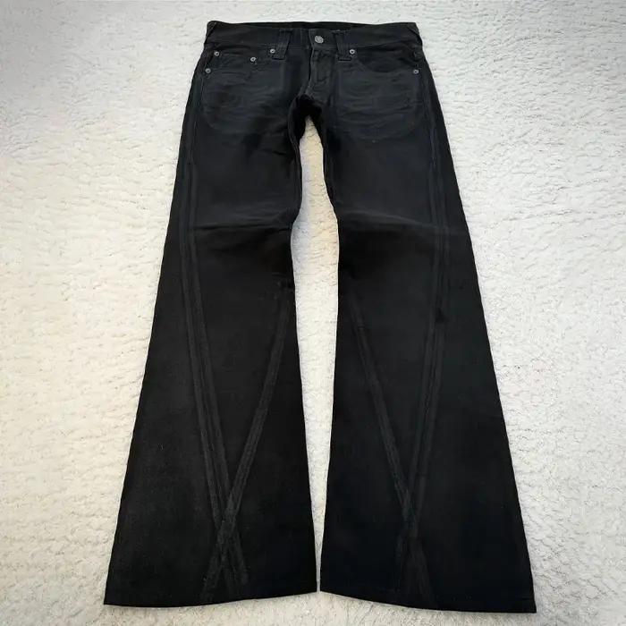 vintage X ray épilation tribal broderie hommes jeans évasés gothique haute rue unisexe punk slim fit