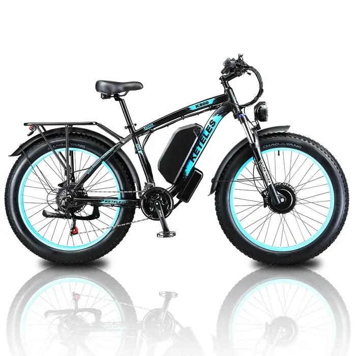 EllTELES-Vélo Électrique Hybride à Moteur K800 de 2000W pour Adulte, Bicyclette de Montagne de Neige