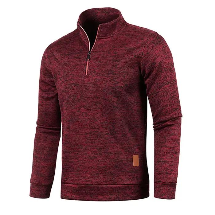 Sweat-shirt à col roulé pour homme, demi-fermeture éclair, pull décontracté, printemps-automne, mant