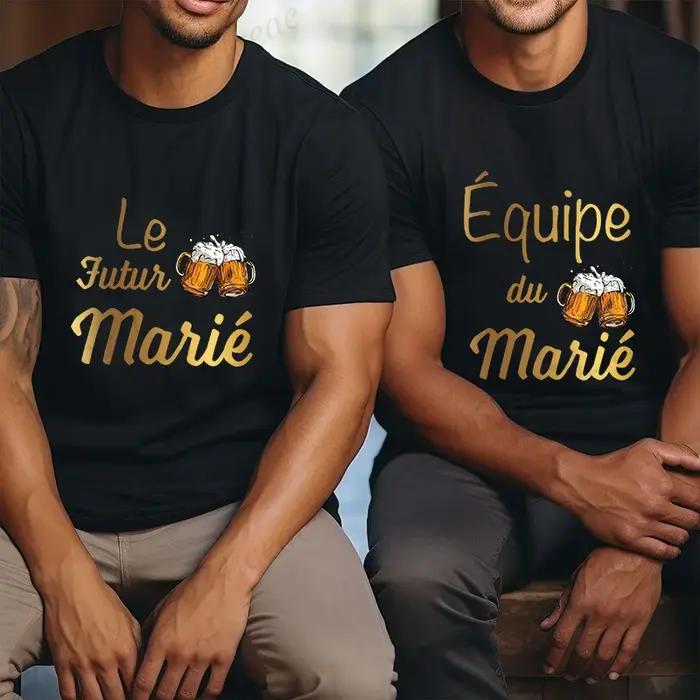 Evg-T-shirt pour Homme d'Équipe Française Manquant de Bière, Vêtement à la Mode pour Enterrement de