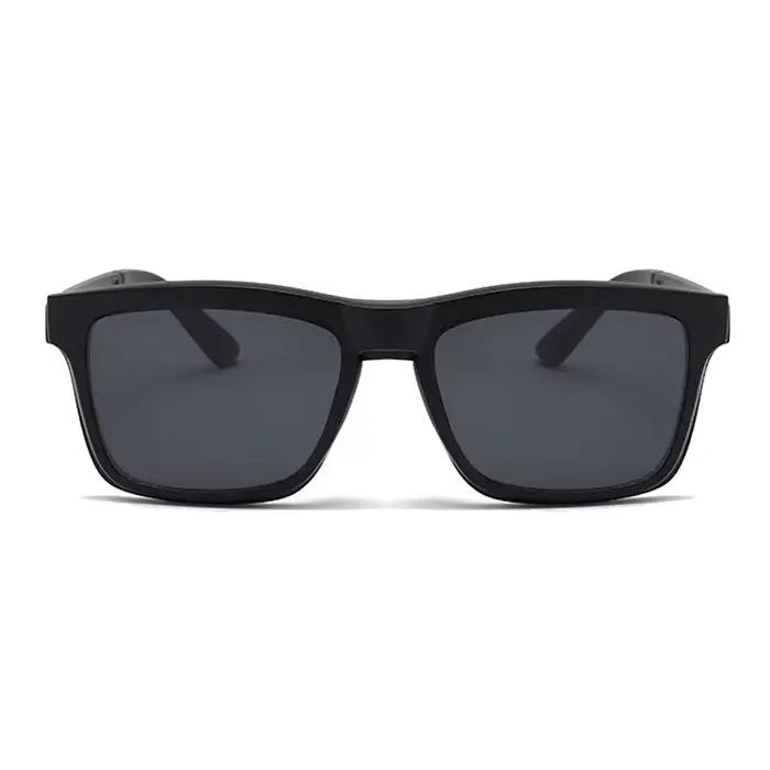 Lunettes de soleil polarisées carrées pour hommes avec clip magnétique 5 Lenes, monture TR90 grise,
