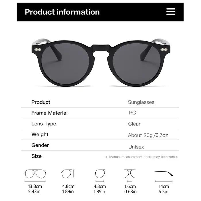 2 pièces nouveau Style de lunettes rétro rondes mode Mita lunettes de soleil lunettes de soleil pers