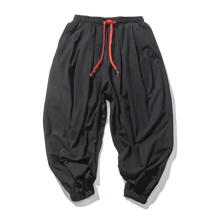 FGKKS printemps hommes sarouel ample lin chinois surpoids pantalons de survêtement de haute qualité