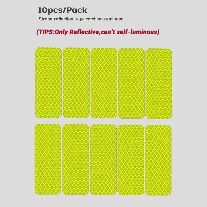 Patch réfléchissant Anti-collision de nuit étanche, 10 pièces, accessoires de poussette multifonctio