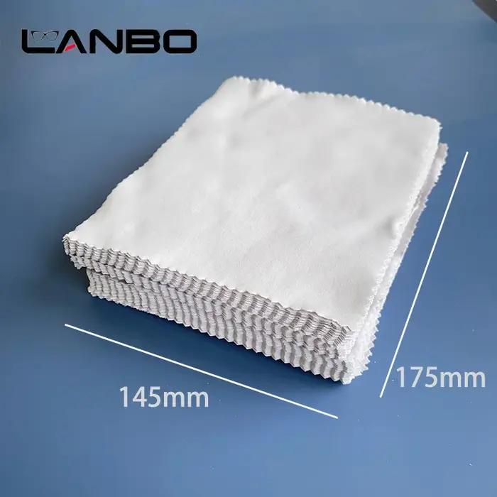 LANBO-Lingettes grises en microcarence, 100 pièces, 145x170mm, emballage individuel, pour lunettes,