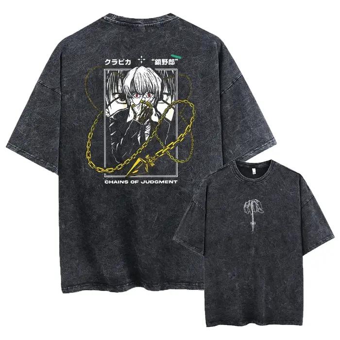 Anime Hunter X Hunter lavé nouveauté hommes vêtements t-shirt Homme graphique T-Shirts hommes t-shir
