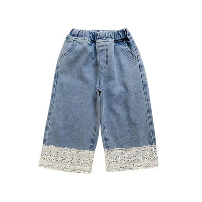 Bear Leader – jean bleu d'été pour filles de 2 à 7 ans, vêtements simples pour enfants, édition coré