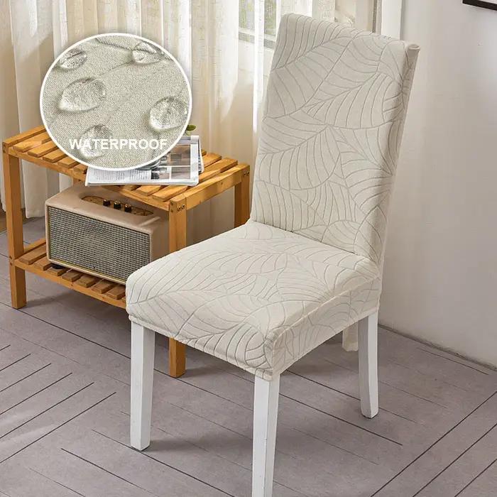 Housse de chaise Jacquard imperméable, extensible, protection de chaise de salle à manger, pour cuis