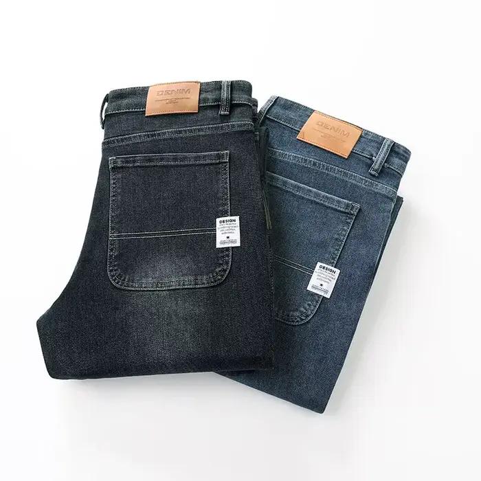 Jean Baggy pour hommes, pantalon en Denim, décontracté, droit, extensible, polyvalent, jambes larges