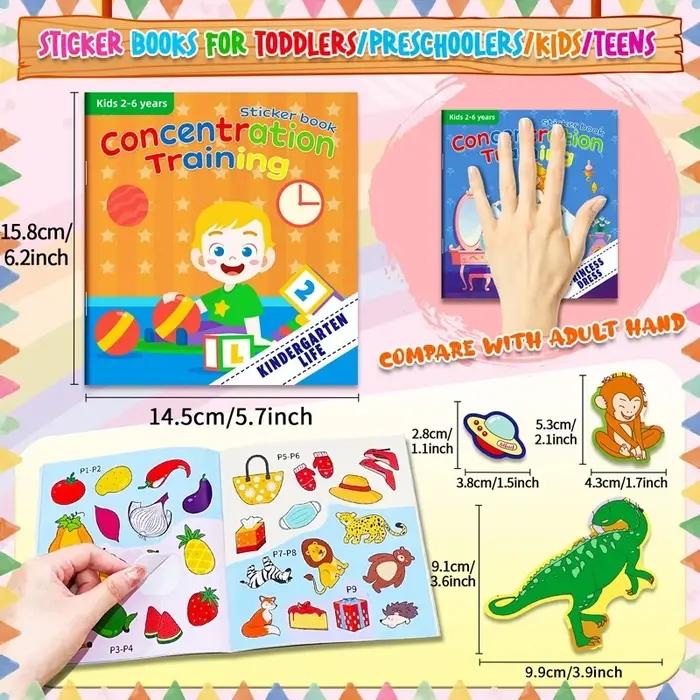 Jouets Montessori, autocollants de dessin animé, livres concentrés sur le développement du potentiel