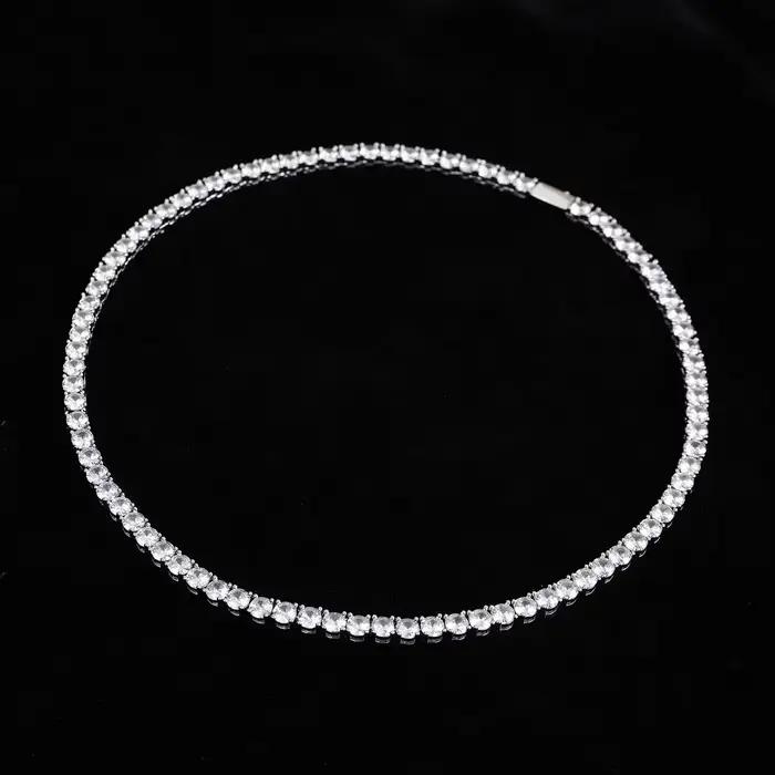 Collier en argent Sterling 925, chaîne en Zircon pour femmes, mode Simple, bijoux de fiançailles, de
