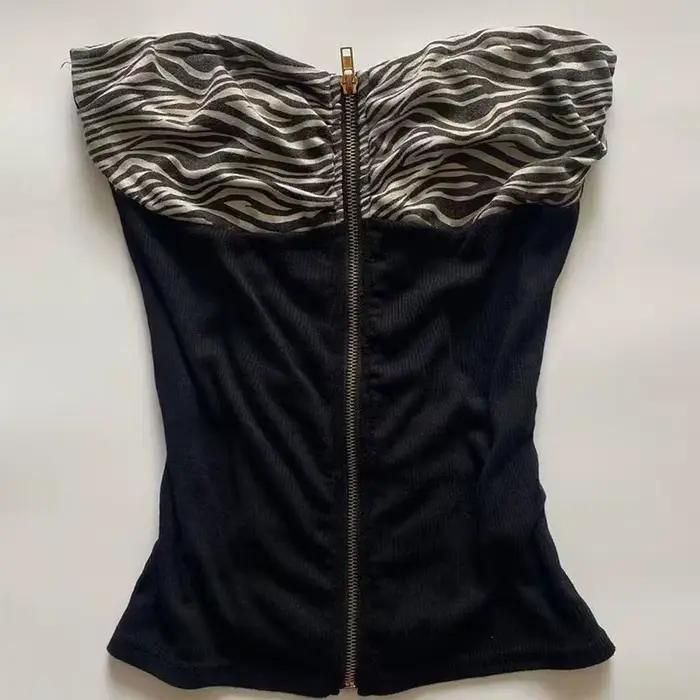 Rétro Hottie Slim bretelles gilets sous-culture américaine léopard couture débardeurs Punk Harajuku