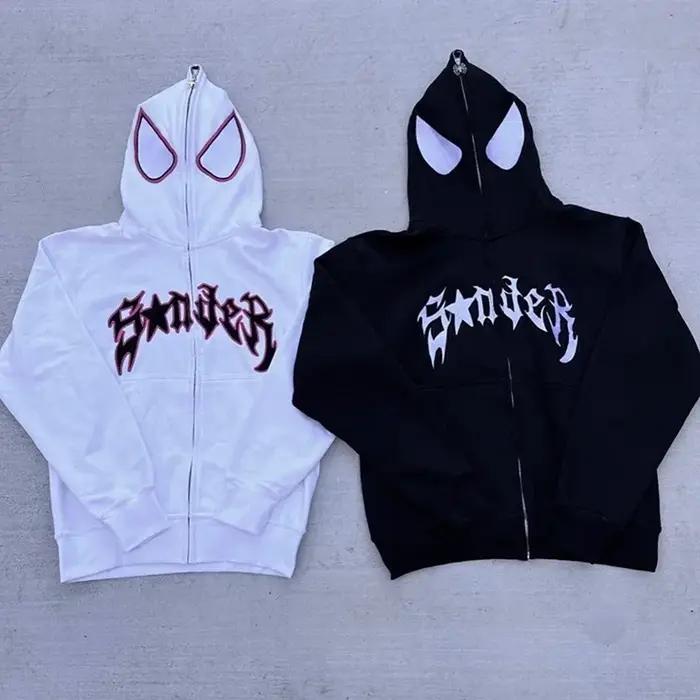 Sweat à capuche araignée pour hommes et femmes, fermeture éclair complète, Streetwear, graphique Har