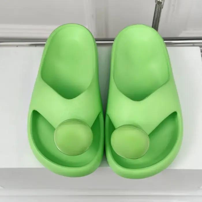 Tongs en cuir à bout rond pour femmes, pantoufles de qualité supérieure, sandales concises solides,
