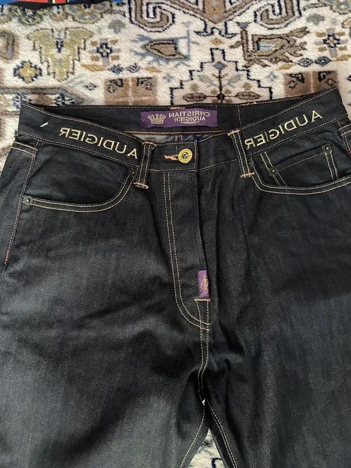 Jeans larges Harajuku Y2K à motifs diamants, pantalon décontracté en denim des années 2000, jean dro