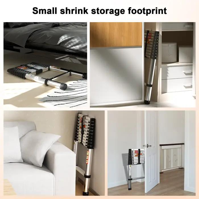 Échelle télescopique en acier inoxydable, charge 150kg, extensible pratique, pour tirer des murs, ch