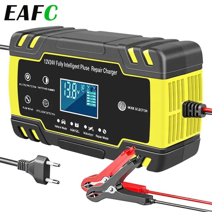 Chargeurs de batterie entièrement automatiques 12V-24V 8A, affichage numérique LCD, chargeurs de bat
