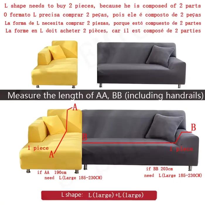 1/2/3/4 sièges housse de canapé imperméable housses de canapé d'angle extensibles housse de canapé e