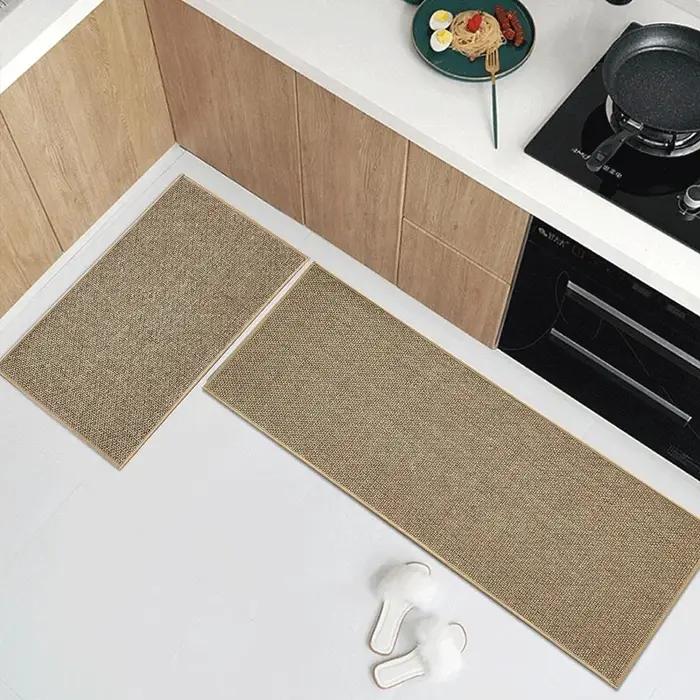Tapis de cuisine antidérapant lavable, tapis de course en Faux Sisal, tapis de cuisine en Faux tissu