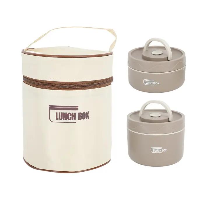 Boîte à Bento Ronde Portable Multifonction Scellée en Acier Inoxydable 304, Récipient à Déjeuner Iso