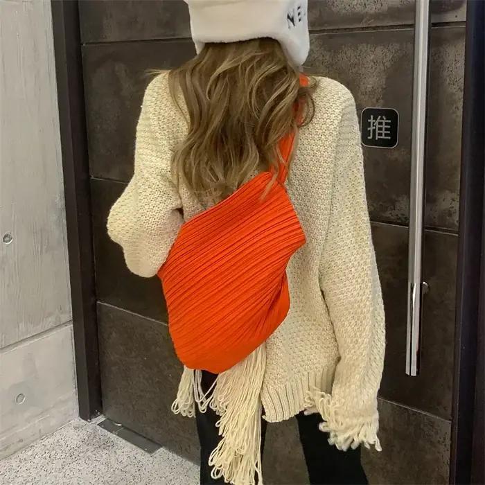 YUDX-Sac plissé de grande capacité pour femme, sac à bandoulière, rétro, simplicité, lancé, nouveau
