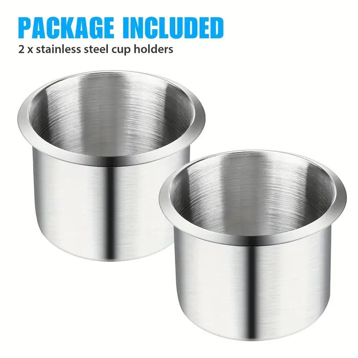 Porte-gobelet universel en acier inoxydable, 1/2 pièces, argent, pour Console centrale de voiture, b