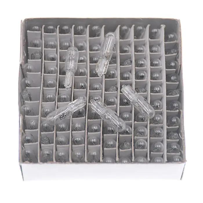 100 pièces T5 ampoule en verre tableau de bord de voiture feu stop lampe phares lampe 1.2W 12V voitu