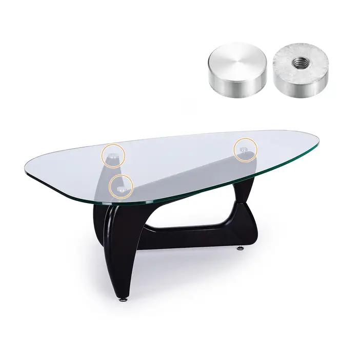 4/6/8 pièces 20mm de diamètre disque en aluminium matériel M6 M8 filetage rond verre Table cercle di