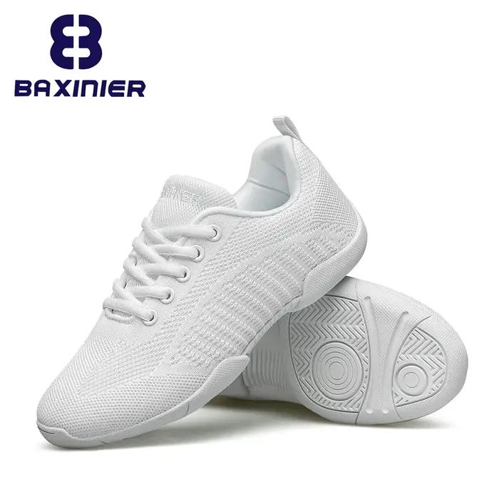 BAXIN16-Girls Cheer Shoes for Women, White Cheerleading Dance Sneakers, Youth Shool, Walking Shoes,