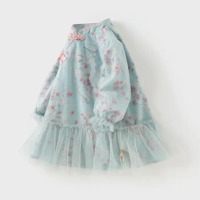 Dave Bella automne filles bébé princesse robe charme mignon maille imprimé fleuri fête en plein air