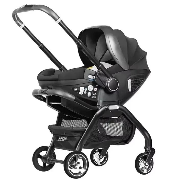 Poussette 3en1 nouveau-né convertible - Siège auto luxe multifonctionnel avec direction bidirectionnelle UE