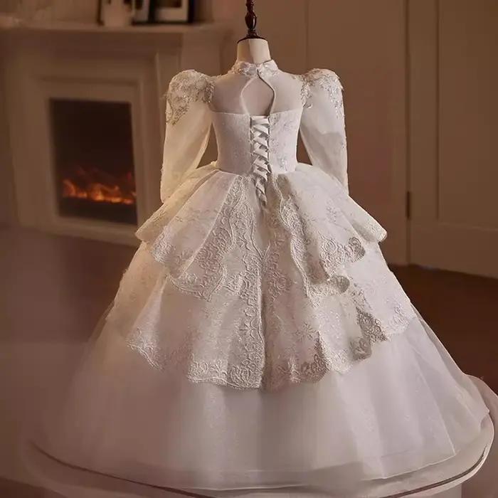 Robes de demoiselle d'honneur pour mariage, perles à paillettes exquises, manches longues, robe de R