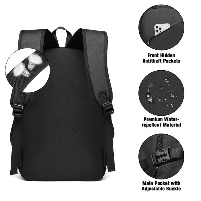 Sac à dos pour ordinateur portable KONO 15,6 pouces, étanche, antivol, pour affaires, école, voyage