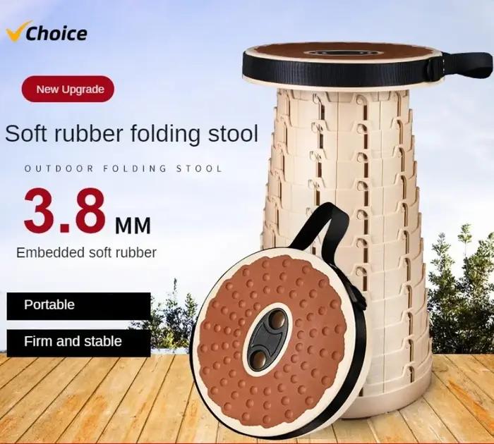 Tabouret pliant extérieur avec colle souple, résistance aux roulements, petite taille, portable, voy