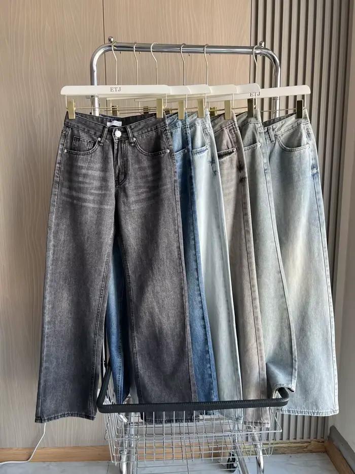 Z1975 jean long taille droite 2025 ETJ automne/hiver nouveau produit de lavage y2k jean classique po