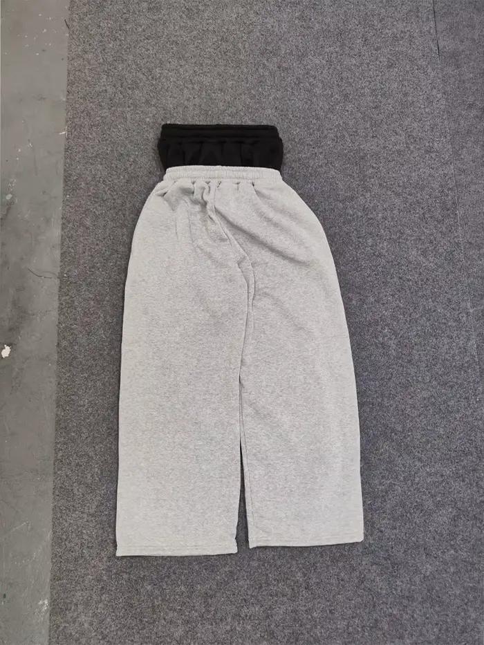 Pantalon de Couple de rue brodé européen et américain, Double tête, Double taille, pantalon à motif
