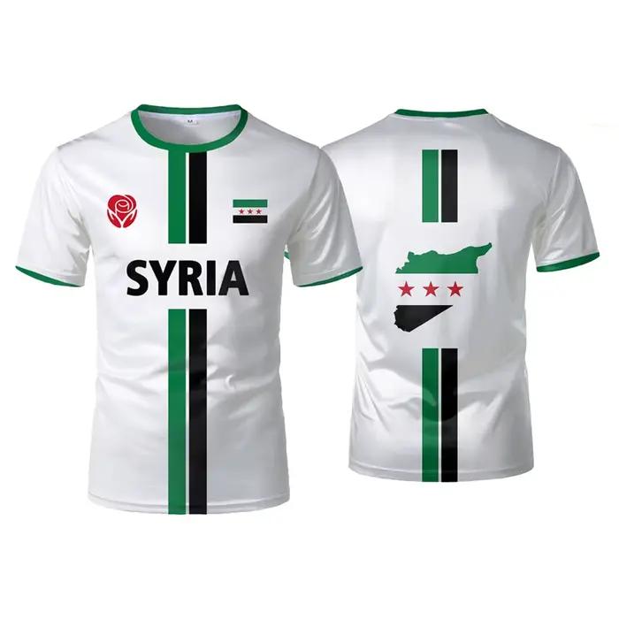 Nouveau maillot de Football de la syrie T-shirts de sport pour hommes drapeau syrien rue hauts surdi