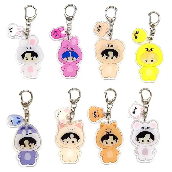 Porte-clés en acrylique KPOP pour les fans, pendentif de sac mignon, accessoires cadeaux, ensemble d